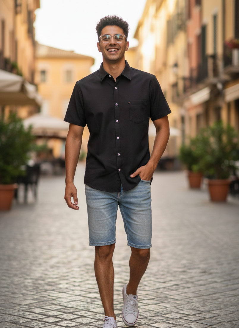 Esperry Men  EM-L001 manga corta negra