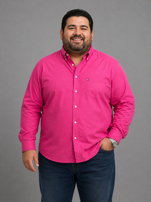 Camisa Extra Gabardina manga larga  Fucsia