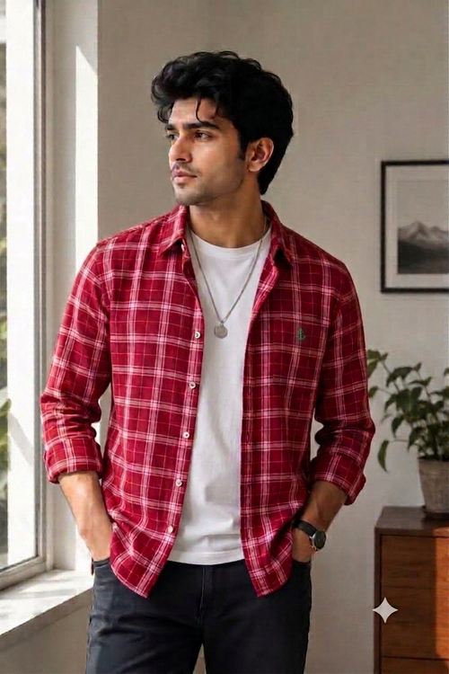 Camisa franela roja