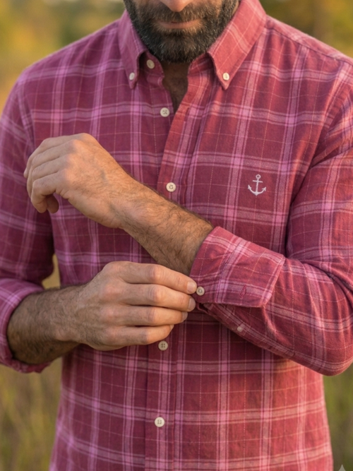Camisa franela vino